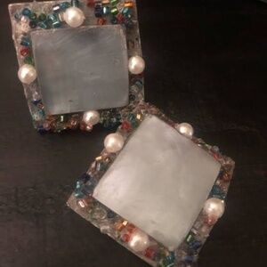 Cool Grey Clip-On Earrings